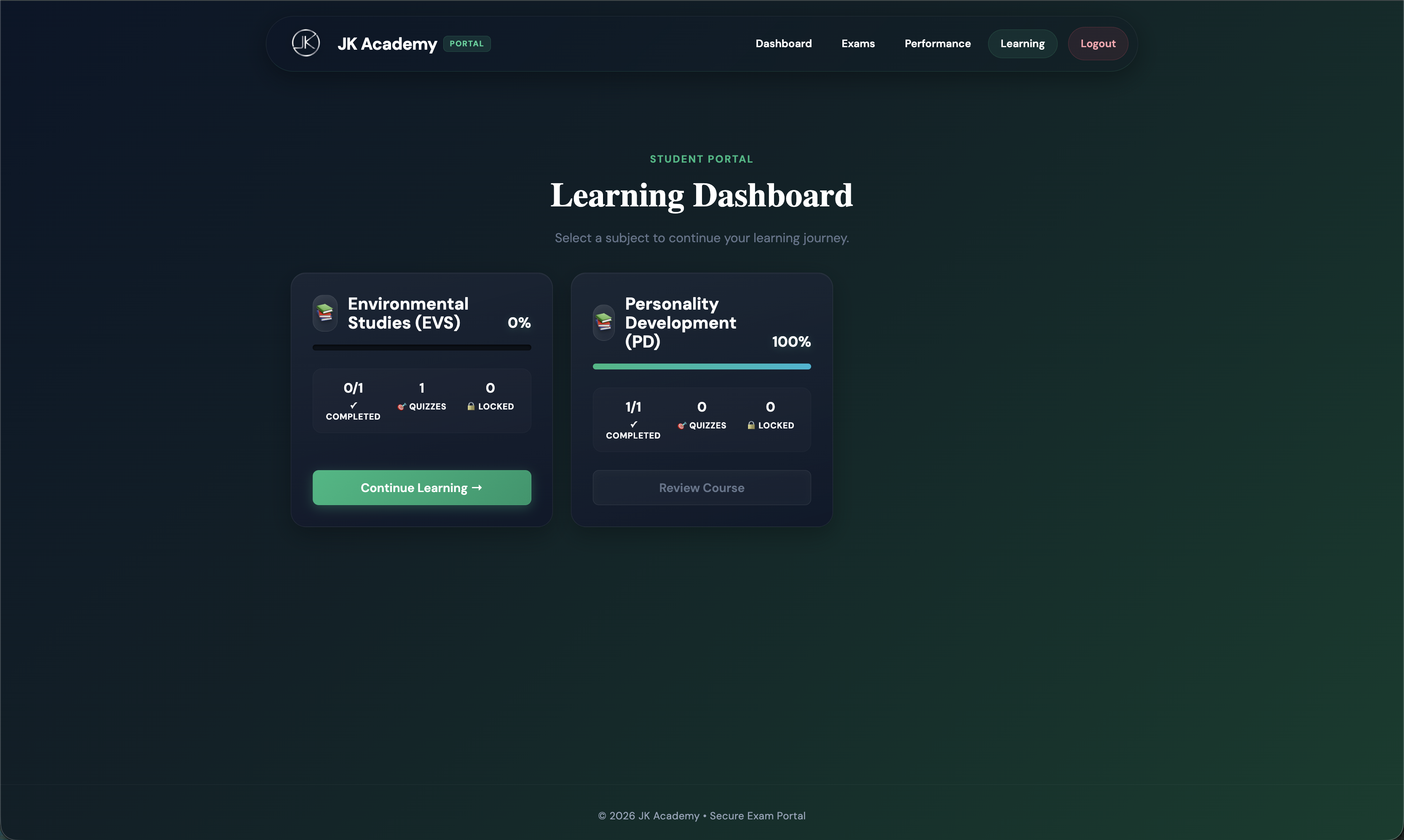 AcademyOS Learning Module Interface